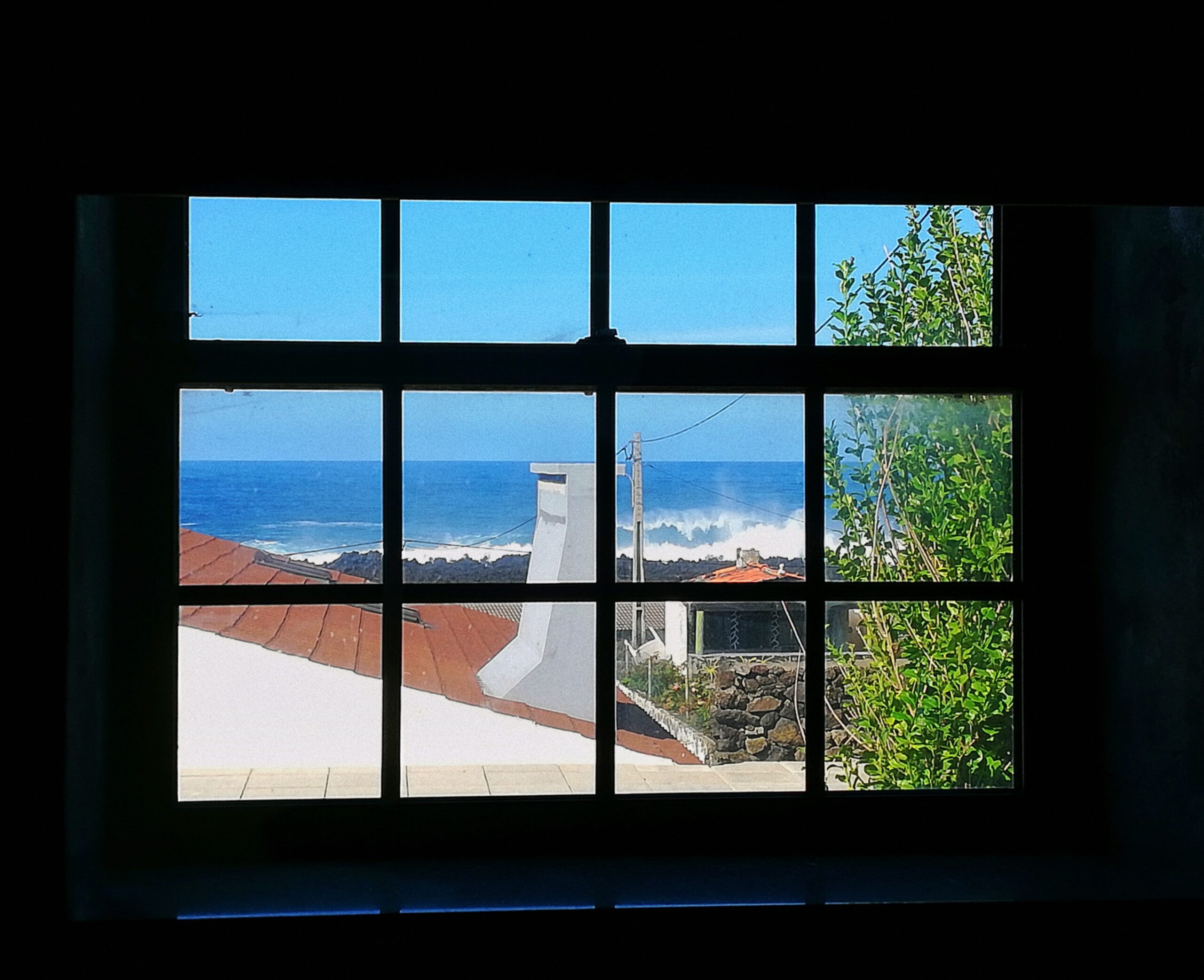 View from an apartment window on Flores Island